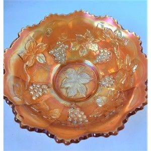 Marigold Carnival Glass Candy Dish